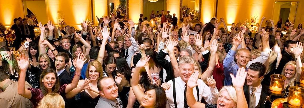 A full dance floor at a formal Party of 5 event